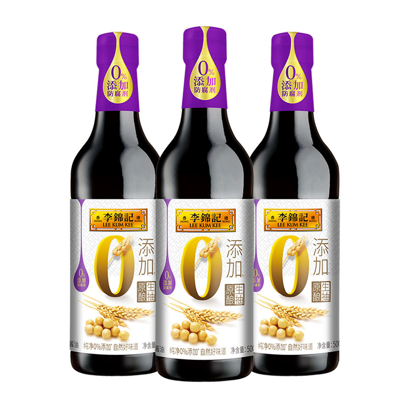 李锦记0添加原酿生抽500ml图片