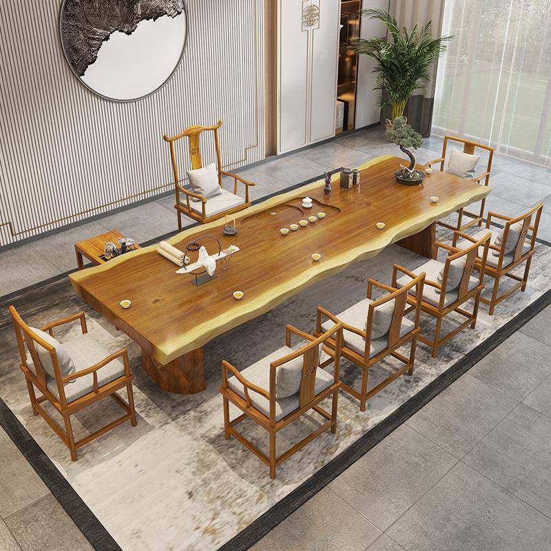 实木大板茶桌椅组合功夫茶台原木办公室老板整板禅意泡茶桌,商业/办公家具,茶台/茶桌,淘宝优惠券,粉丝福利购,淘宝优惠卷