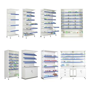 西药架医院诊所摆药架药房单双面药物展示架开放式抽拉调节药盘架