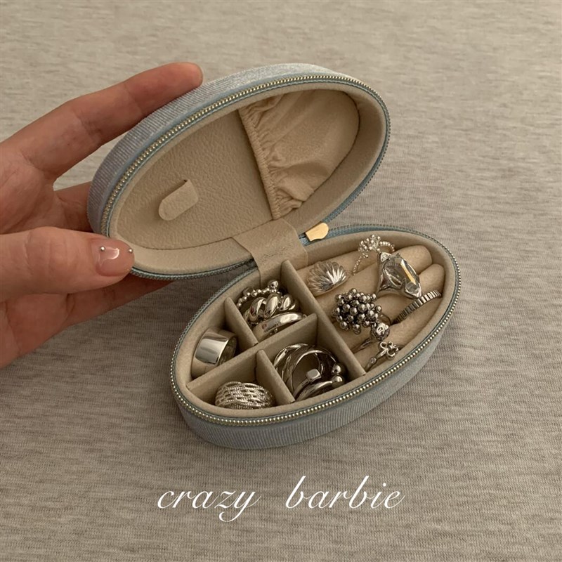 实用主义!mini旅游小型便携式丝绒首饰盒大容R量精致轻奢饰品盒子