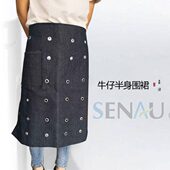 玻璃厂围裙牛仔围裙围腰防护防割耐磨围裙带扣半身围裙裁玻璃围裙