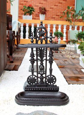 复古铸铁雨伞架桶收纳架会所别墅门口酒店大堂伞架商用雨具置物架