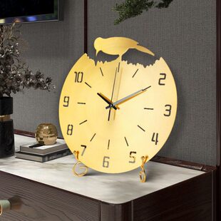 高端台钟客厅家用艺术全铜桌面台式钟表简约时尚创意座钟装饰大气