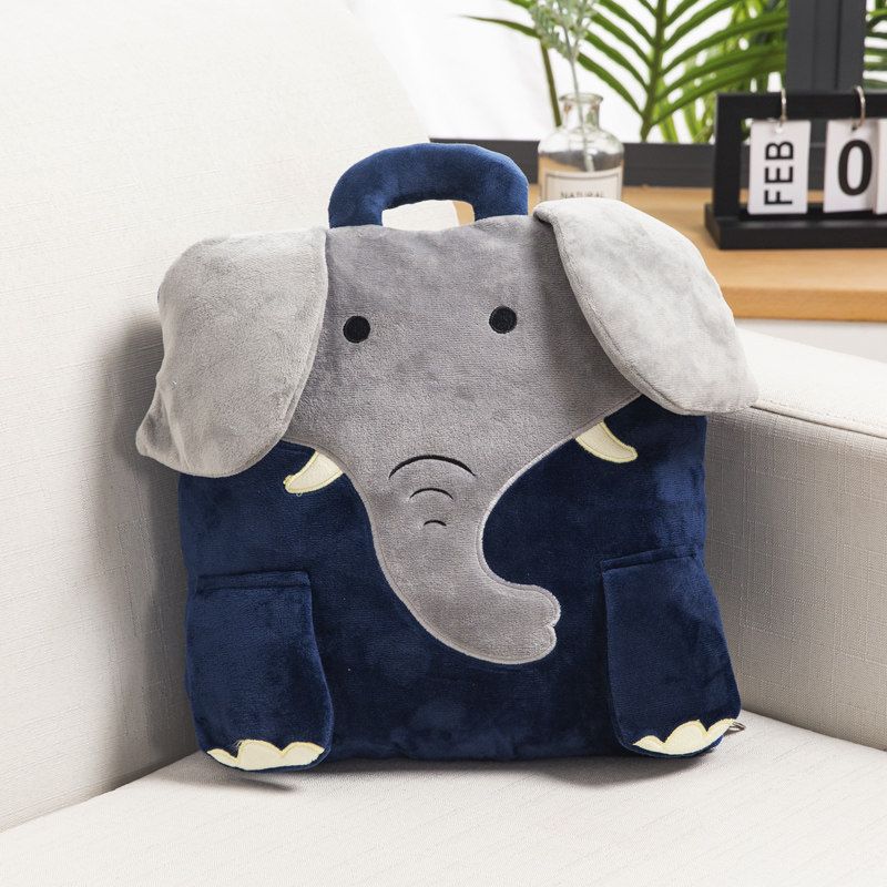 汽车抱枕毯子两用珊瑚绒靠t垫被子加绒加厚办公室午睡空调被小枕