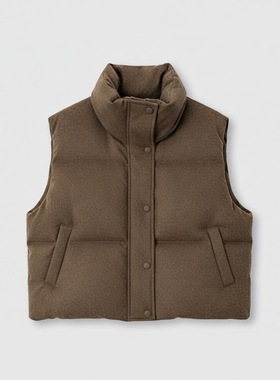 【巴依老爷】通勤风立领羽绒马甲女单排扣外穿休闲马夹99YV774