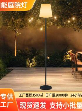 跨境太阳能庭院灯三色可调节户外阳台客厅花园别墅夜晚落地庭院灯