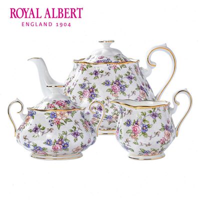 Royal Albert皇家阿尔伯特 百年 英式下午茶壶咖啡壶奶盅糖缸套装