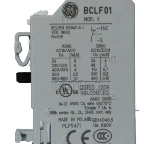 9年老店 GE通用 BCLF01辅助触点接触器顶装1NC常闭触头104701直流