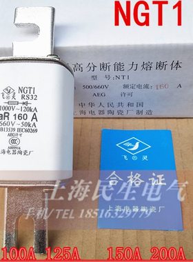 保险元器件NGT1 RS32快速熔断器熔断体熔芯过载短路保护160A200A