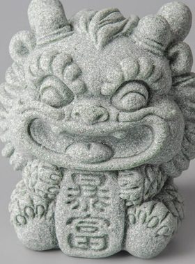 青砂石暴富麒麟中式茶宠桌面摆件装饰送礼鱼缸假山造景茶宠摆件