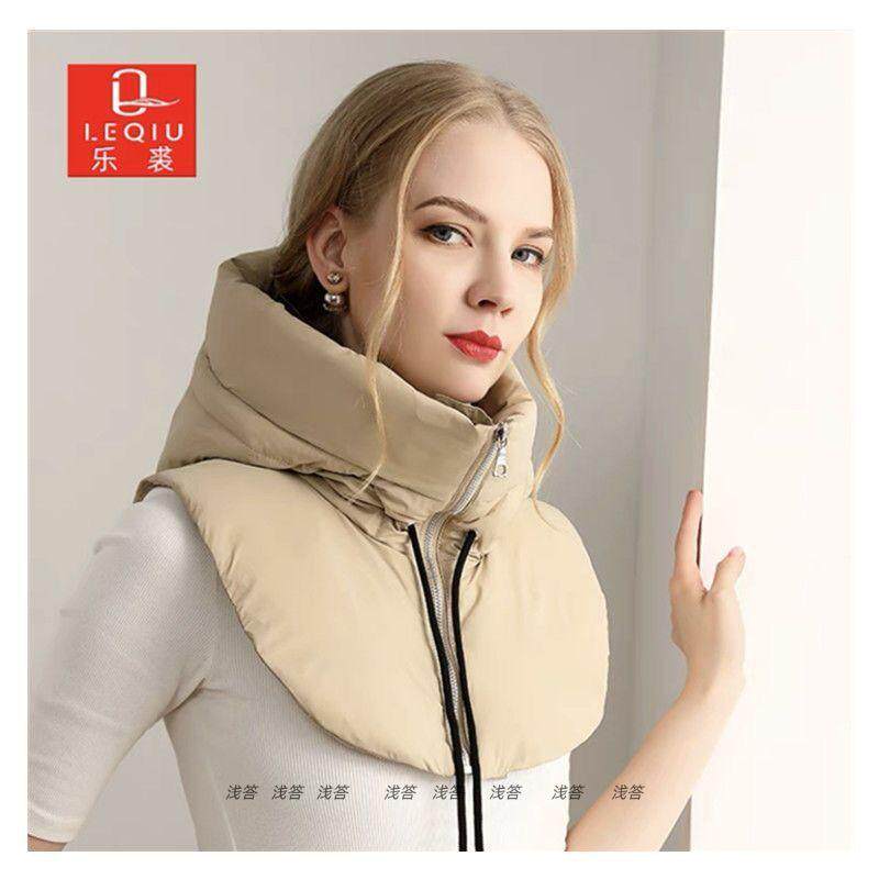 披肩冬天一体帽子冬季加厚防寒保暖羽绒护耳雷锋户外防风斗篷可爱