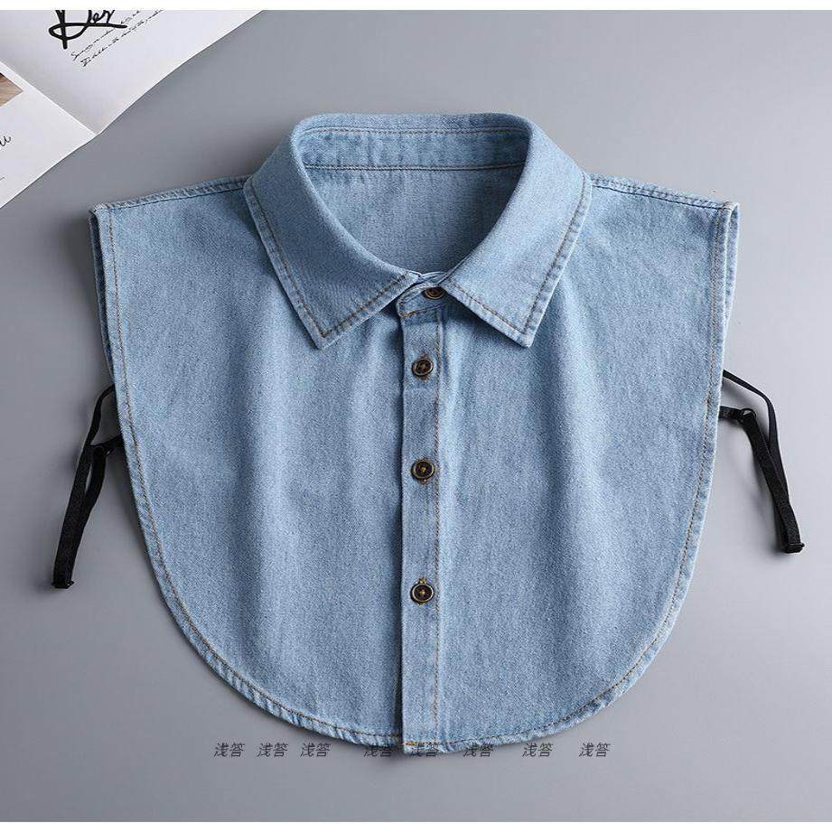 复古牛仔假领子女百搭纯棉假领子秋季季毛衣装饰领韩版百搭领