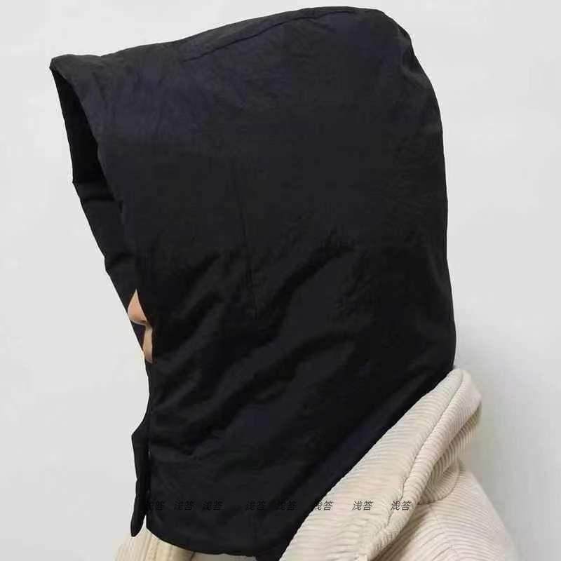 可拆卸羽绒服假两件帽子