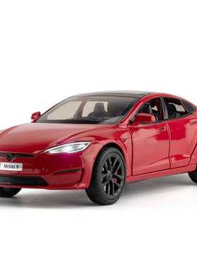 （泡沫盒装）仿真1比24M92319-6modelS合金汽车模型摆件玩具带声