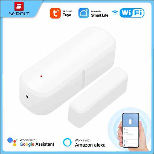 涂鸦WiFi门磁传感器门窗入侵探测报警器兼容GoogleHome智能报警器