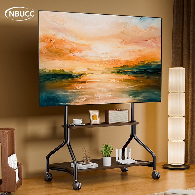 电视机移动支架立式不锈钢洞洞板万向轮推车50/75/90/100英寸通用