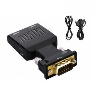 带音频带供电 VGA公转HDMI母高清转换器 HDMI转接头 1080P VGA