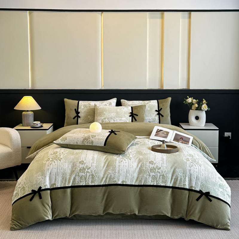 《小雀斑专属》A类雕花牛奶绒四件套-美拉德系列