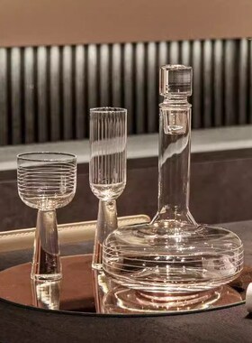 简约现代轻奢样板间客厅茶几玻璃酒具酒杯托盘组T合摆件软装饰品