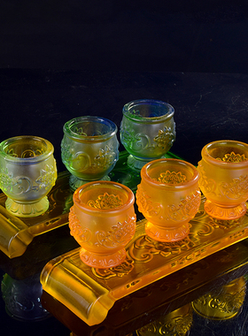 供财神三连套酒杯奉n神杯子贡仙家供祖仙神仙酒杯玻璃茶杯水杯摆