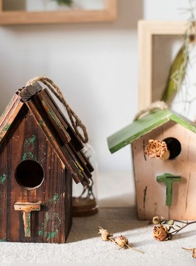 创意鸟房b子摆件鸟屋鸟巢鸟窝酒吧民宿咖啡馆阳台花园庭院装饰造