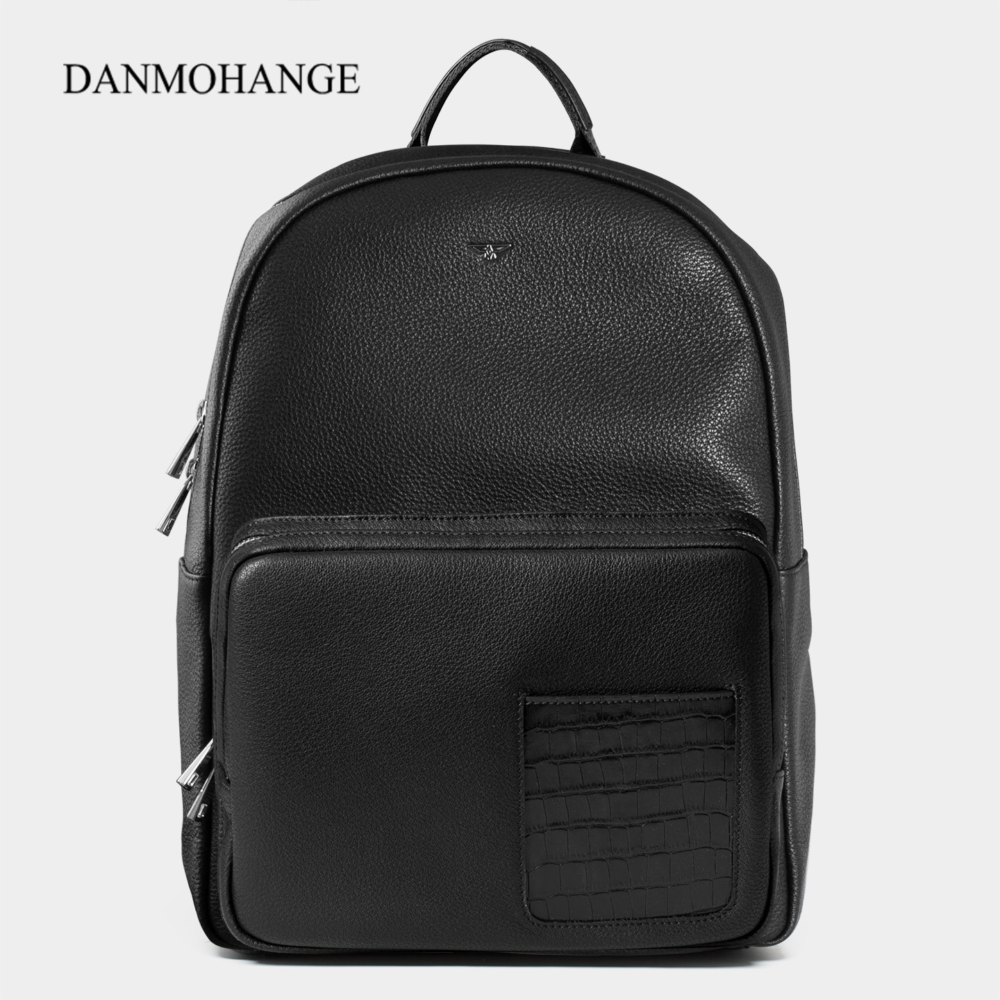 DANMOHANGE真皮男士商务出差通勤双肩包进口头层牛皮旅行包电脑包
