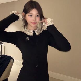 t恤女INS超火秋冬显瘦上衣服 韩系校园风长袖 太爱啦 波点花边