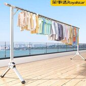 不锈钢晾衣架免安装 伸缩晾衣杆折叠晒衣架室内阳台晒被子神器家用