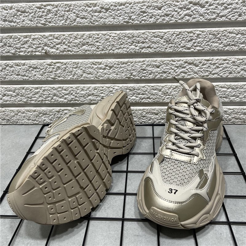 断码处理真皮网面透气老爹鞋女春秋新款百搭网红超火厚底运动鞋潮