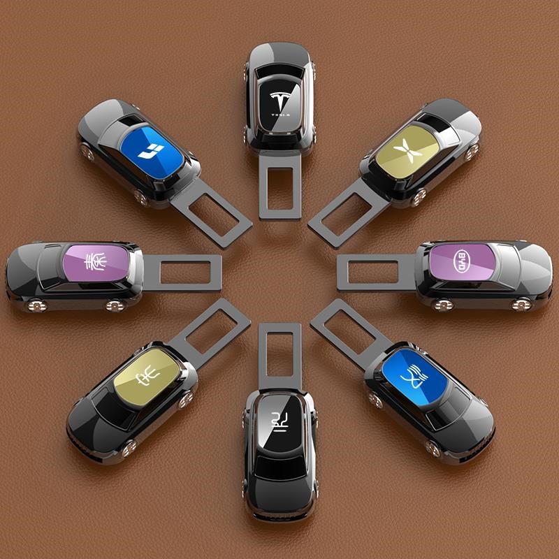 汽车安全带戴片头抠头延长器固定接头卡片车内安全带锁舌插头合金