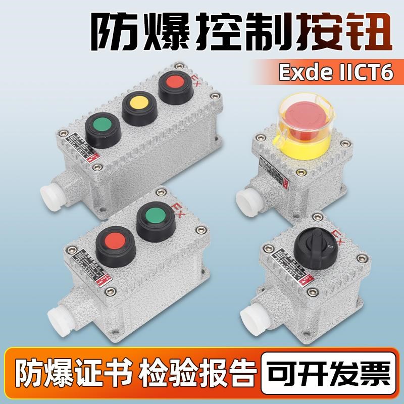 防爆防腐控制按钮开关 IICT6铸铝BZ/LA53启动按钮急停紧急按钮盒