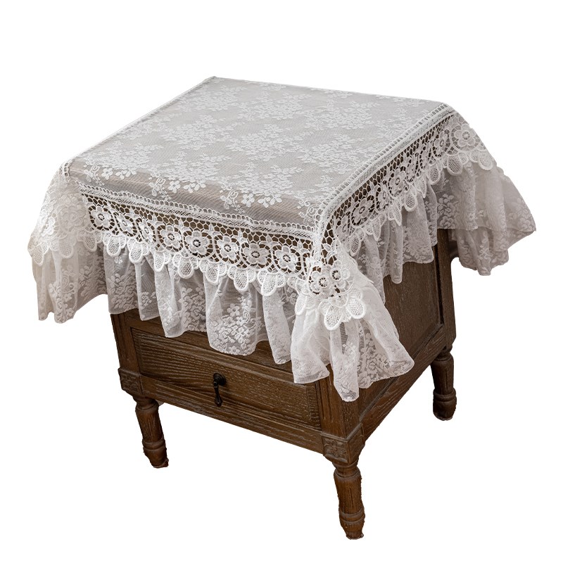 法式床头柜盖布刺绣电饭煲桌布冰箱帘微波炉洗衣机垫子冰柜防尘罩