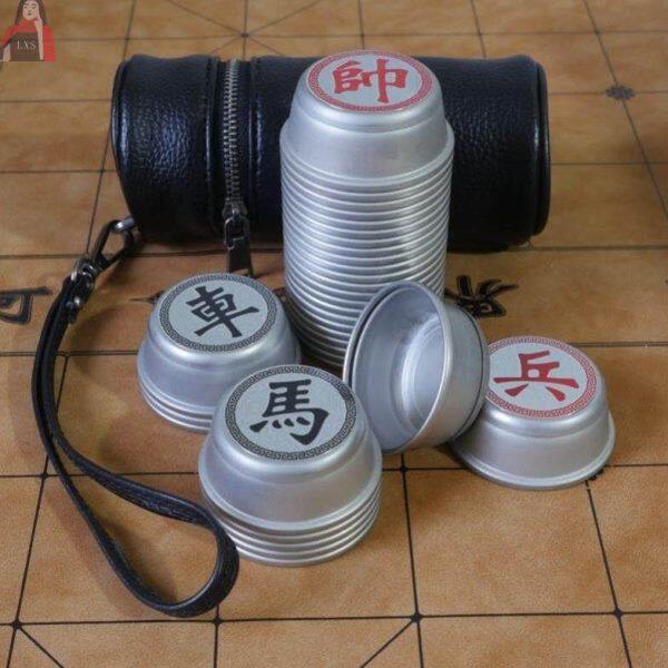 304不锈钢磁性便携式旅行中国象棋可叠摞可吸合棋子直径5厘米