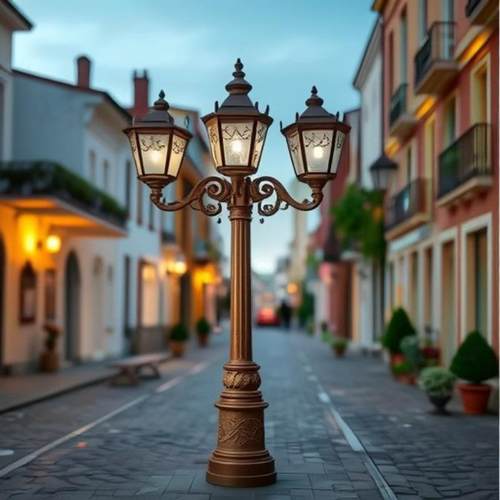 3.5米户外庭院灯户外led花园灯仿古双头庭院灯led别墅工程灯