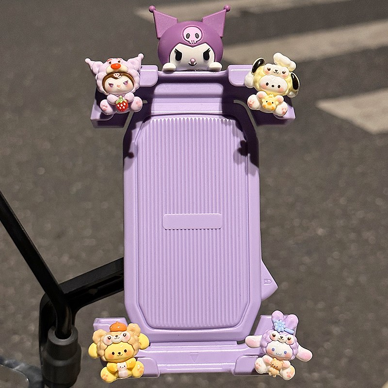 三丽鸥电动车手机支架防抖震2025新款电瓶摩托车导航固定支架