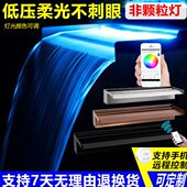 不锈钢瀑布出水口装 饰庭院假山鱼池循环流水墙水幕墙人造跌水景观