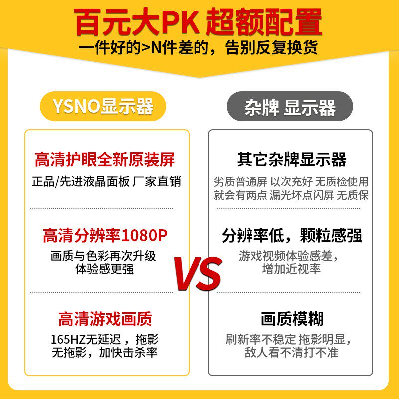 24英寸180HZ电脑显示器27寸2K电竞游戏办公超薄台式外接显示屏幕