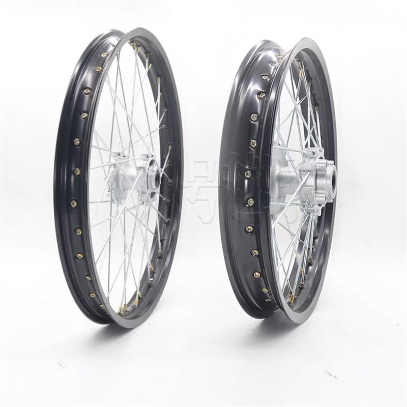 CQR250越野摩托车配件前21后18寸铝合金轮毂鼓芯钢圈轮子滚子总成