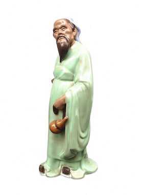 石湾陶瓷公仔美术工艺品家居装饰摆件中式风客厅古代人物神医华佗