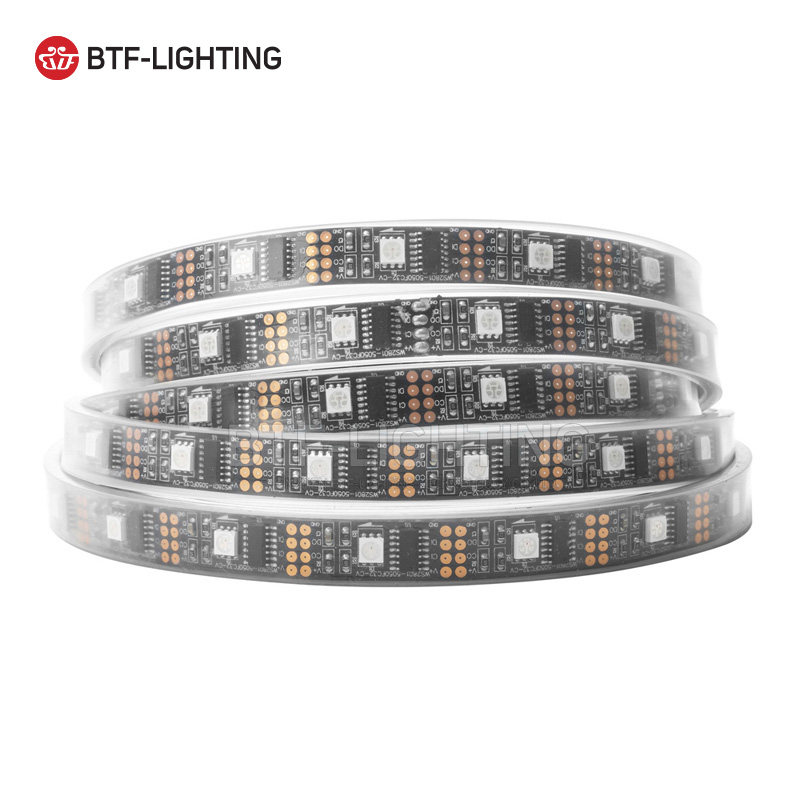 精品led全彩灯条WS2801 5050贴片双信号WS2801ic幻彩DC5V软灯带