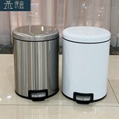 轻奢脚踏式 垃圾桶家用客厅带盖厨房卧室卫生间大容量圆形不锈钢筒
