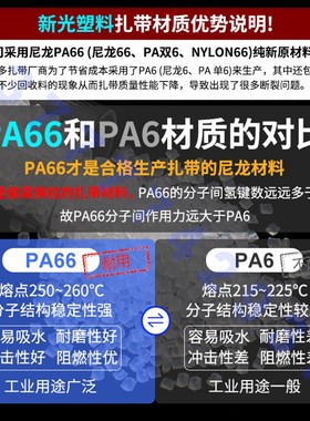 新光塑料尼龙扎带白色6x500mm国标自锁式扎带黑色cable ties扎丝