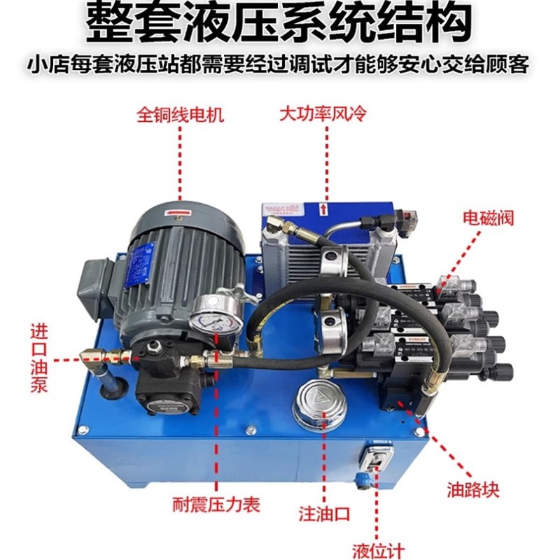 液压站系统总成0.75/1.5/2.2/3.75/5.5KW/VP2030定制液压泵站油缸