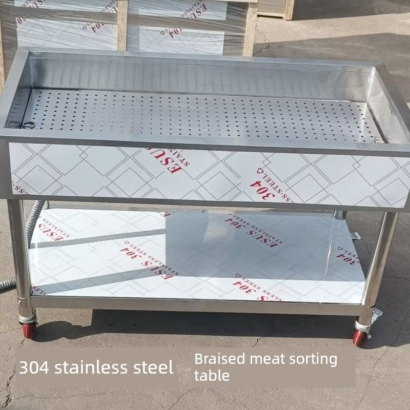 红烧熟食档货架不锈钢商用冷肉台红烧熟食分拣台T工作台加厚304