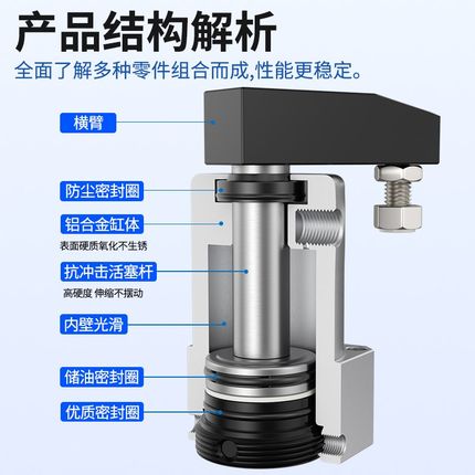 ACK小型气动左右转角90度180度下压旋转夹紧气缸SRC25/32/40-90LR