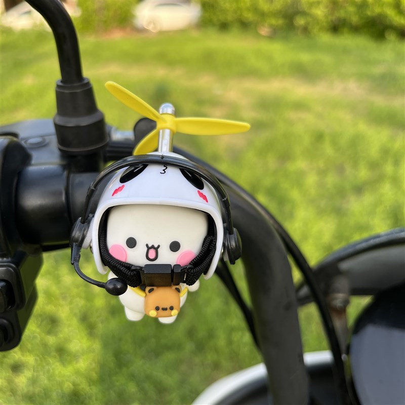 一二布布竹蜻蜓电动车头盔装饰可爱配件自行车装饰小众礼物摩托车