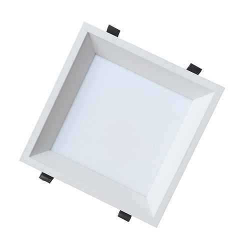 白黑色天花吊顶石膏板铝板卡扣暗装方形嵌入式弹簧led面板吸顶灯