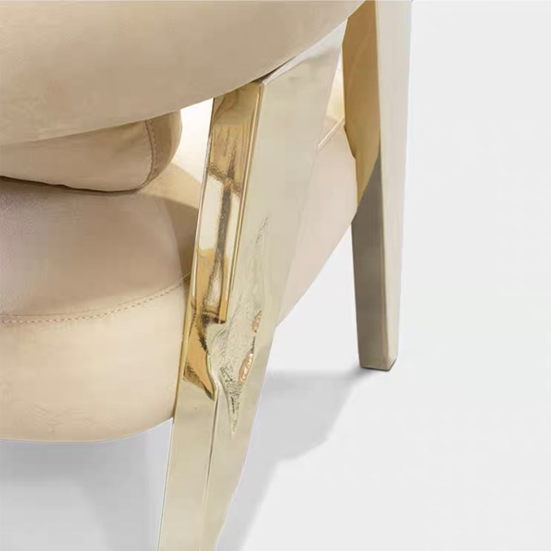 设计师沙发椅客厅家用不锈钢单人椅高级感意式轻奢会客洽谈椅