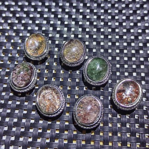 银饰镶嵌天然花幽灵颗颗有景物可以DIY提溜手链项链戒指价格优惠