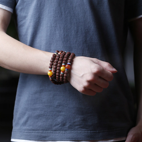 金刚菩提子手串配饰小配件男女佛珠108颗藏精品手链机刷包浆成品